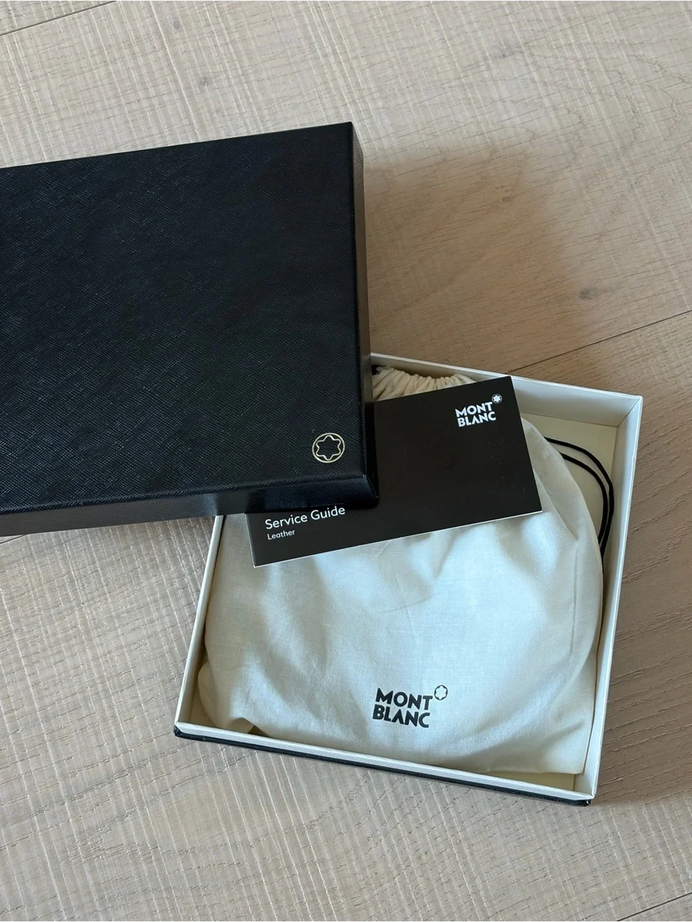 NEW in box and tags!! Mont Blanc Black Leather Men's Belt